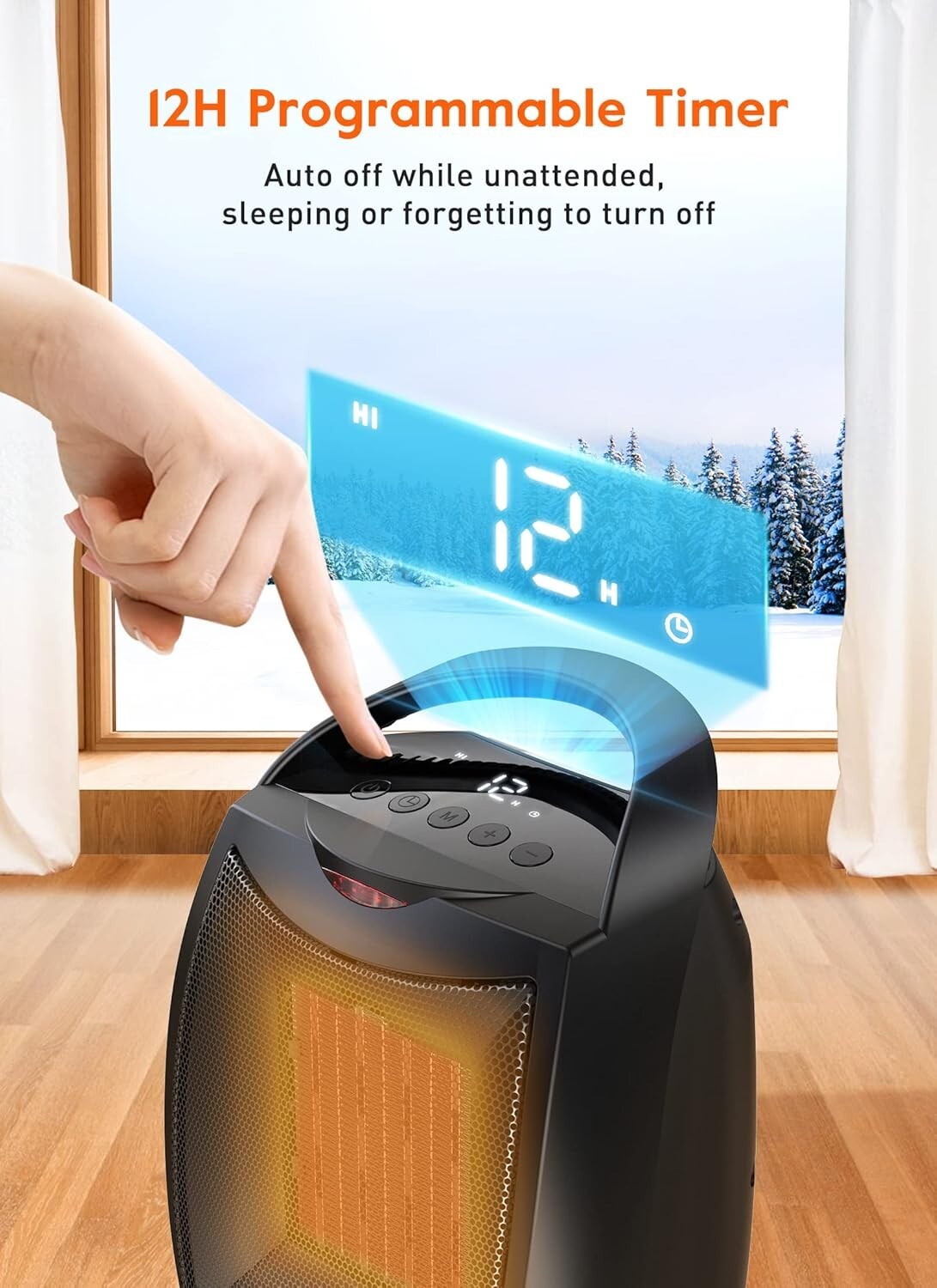 Digital Electric Heater - Instant Heating with 4 Modes for Home & Office