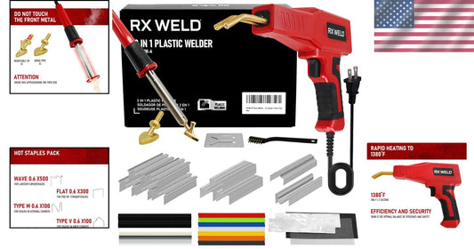 800°F Adjustable Plastic Welder Set for Cars, Kayaks, and Toys - Fast Repairs