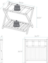 Load image into Gallery viewer, Elegant Walnut Luggage Rack - Sturdy Solid Wood with Convenient Double Levels