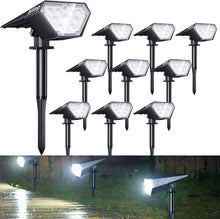 Load image into Gallery viewer, Solar Spot Lights - 2-in-1 Landscape Lighting, 12 LED, Waterproof &amp; Adjustable