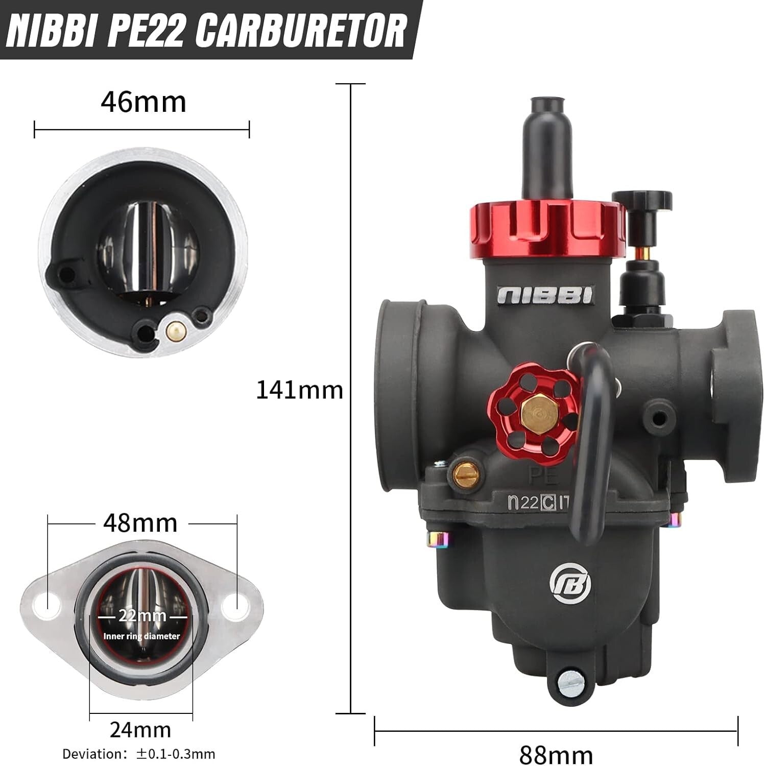 Lightweight 22mm Anodized Carburetor for Optimal Motorcycle Performance