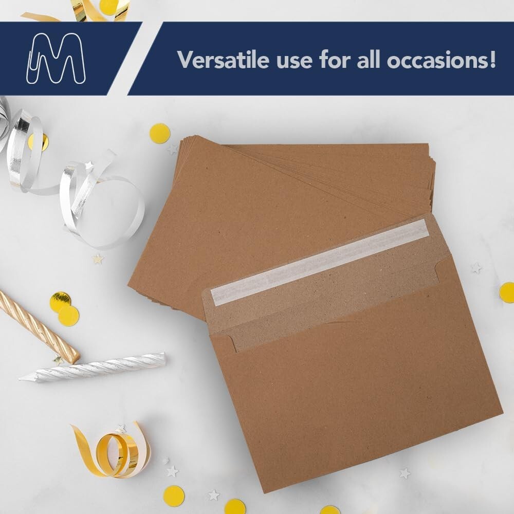 Heavy Duty Self-Seal A4 Kraft Envelopes - Ideal for All Greeting Cards 500 Pack