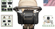 Load image into Gallery viewer, Practical Black Stroller Organizer with Adjustable Strap &amp; Insulated Pockets