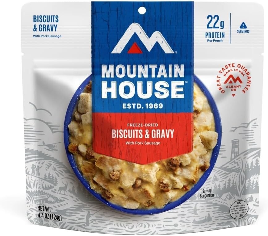 Lightweight 6-Pack of Biscuits & Gravy | Perfect Freeze-Dried Camping Food