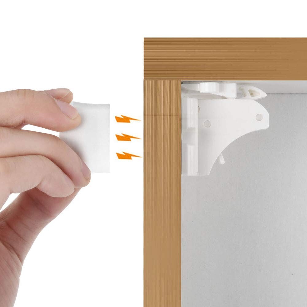 Efficient Childproofing: 12 Adhesive Magnetic Locks & 2 Key System for Cabinets