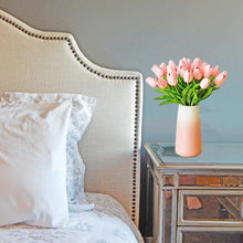 Load image into Gallery viewer, Realistic 28pcs Light Pink Tulips in Vase - Wedding, Home &amp; Office Decorations