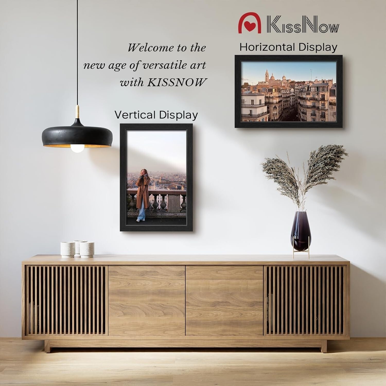 Versatile 11x17 Wooden Frames - Textured Black, Vertical & Horizontal Display