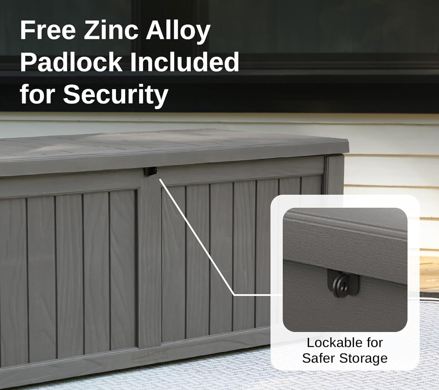 All-Weather Outdoor Storage Bin with 120 Gallon Capacity & Bench Feature