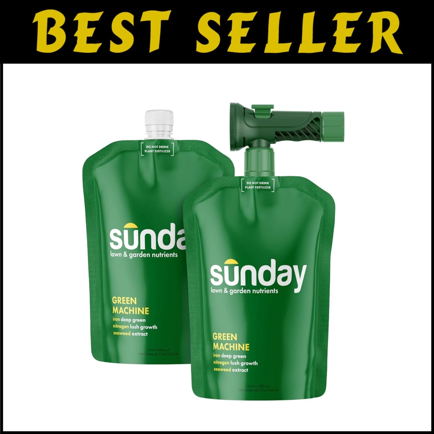 Premium Green Machine Lawn Fertilizer, 42.3oz - 2 Pack for Fast Greening Effect