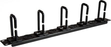 Load image into Gallery viewer, Efficient 1U 19" Cable Organizer: Rack Mount with D-Ring Hooks &amp; Pass-Through
