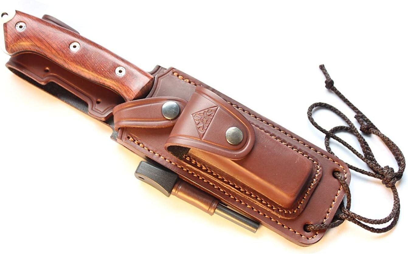 Celtibero Tactical Survival Knife with Cocobolo Handle & Leather Sheath