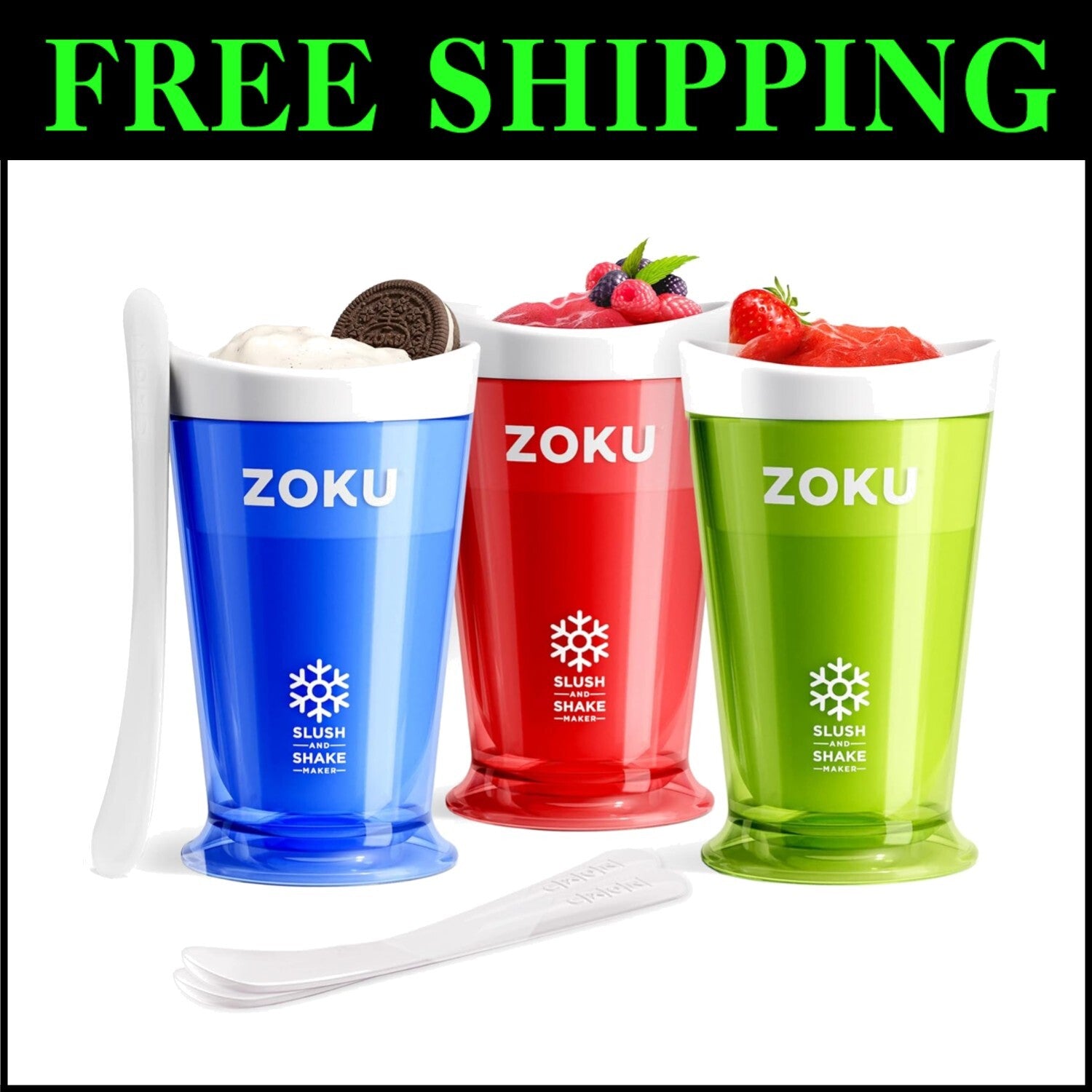 Effortless 7-Minute Slush Maker – 3-Pack Slushy Cups for Instant Treats