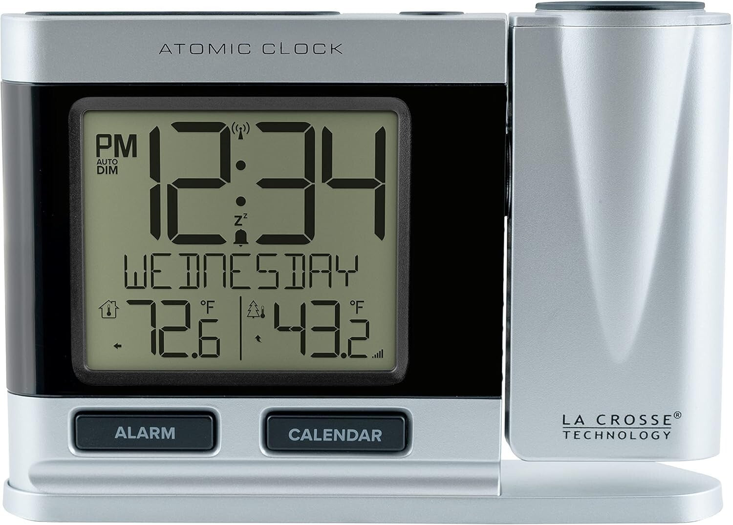 Stylish Atomic Projection Clock with Temperature Display for Effortless Viewing