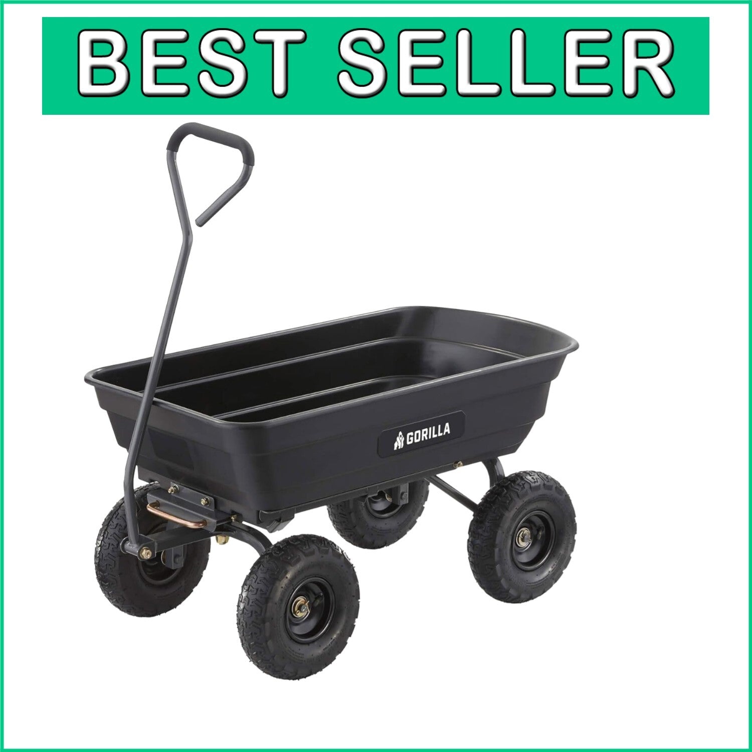 Durable Utility Garden Cart with Pneumatic Tires - Effortless Hauling Solution