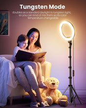 Load image into Gallery viewer, Multi-Use 12'' Color Adjustable Ring Light &amp; Tripod for Photography &amp; Makeup