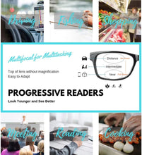 Load image into Gallery viewer, Lightweight Progressive Reading Glasses with Scratch-Resistant Blue Light Lenses