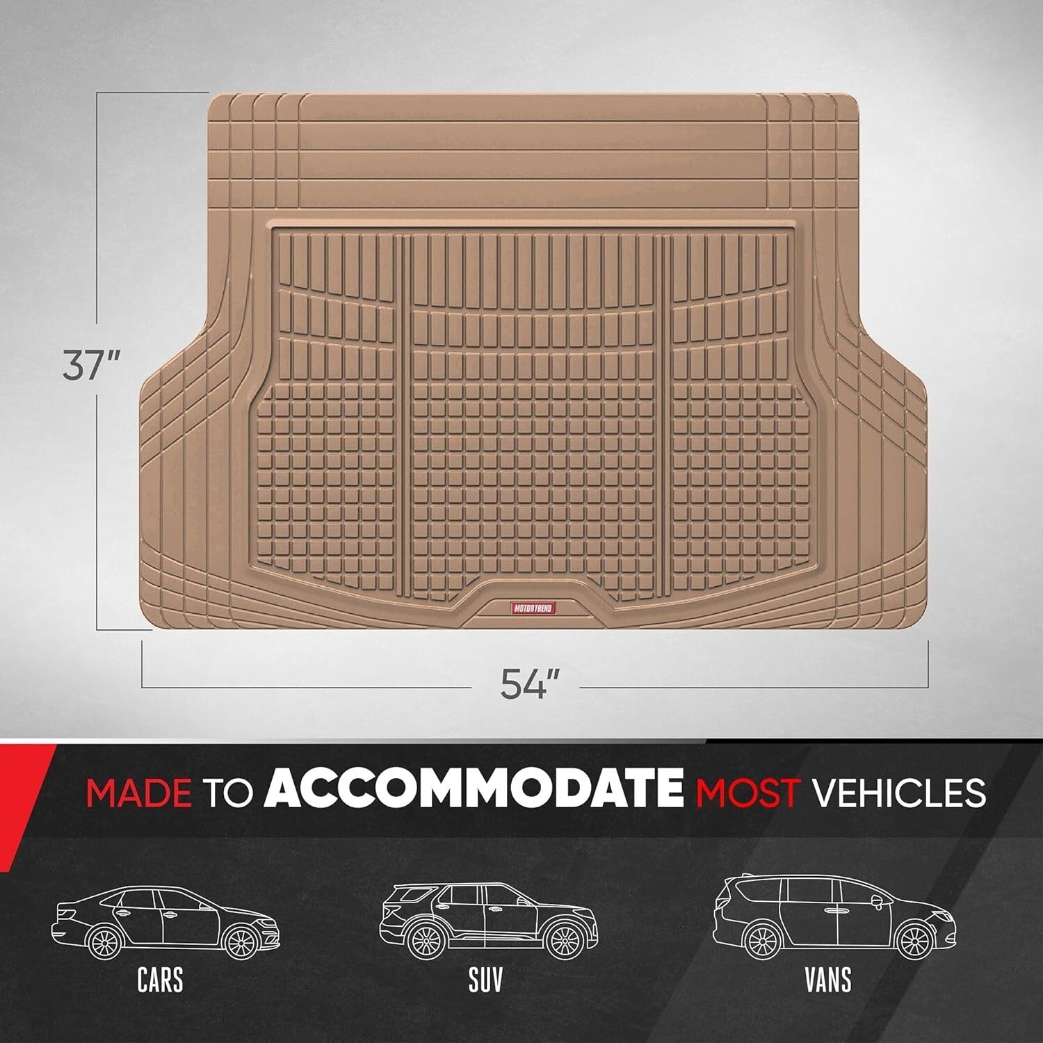 FlexTough Advanced Heavy Duty Beige Rubber Car & SUV Floor Mats Full Set