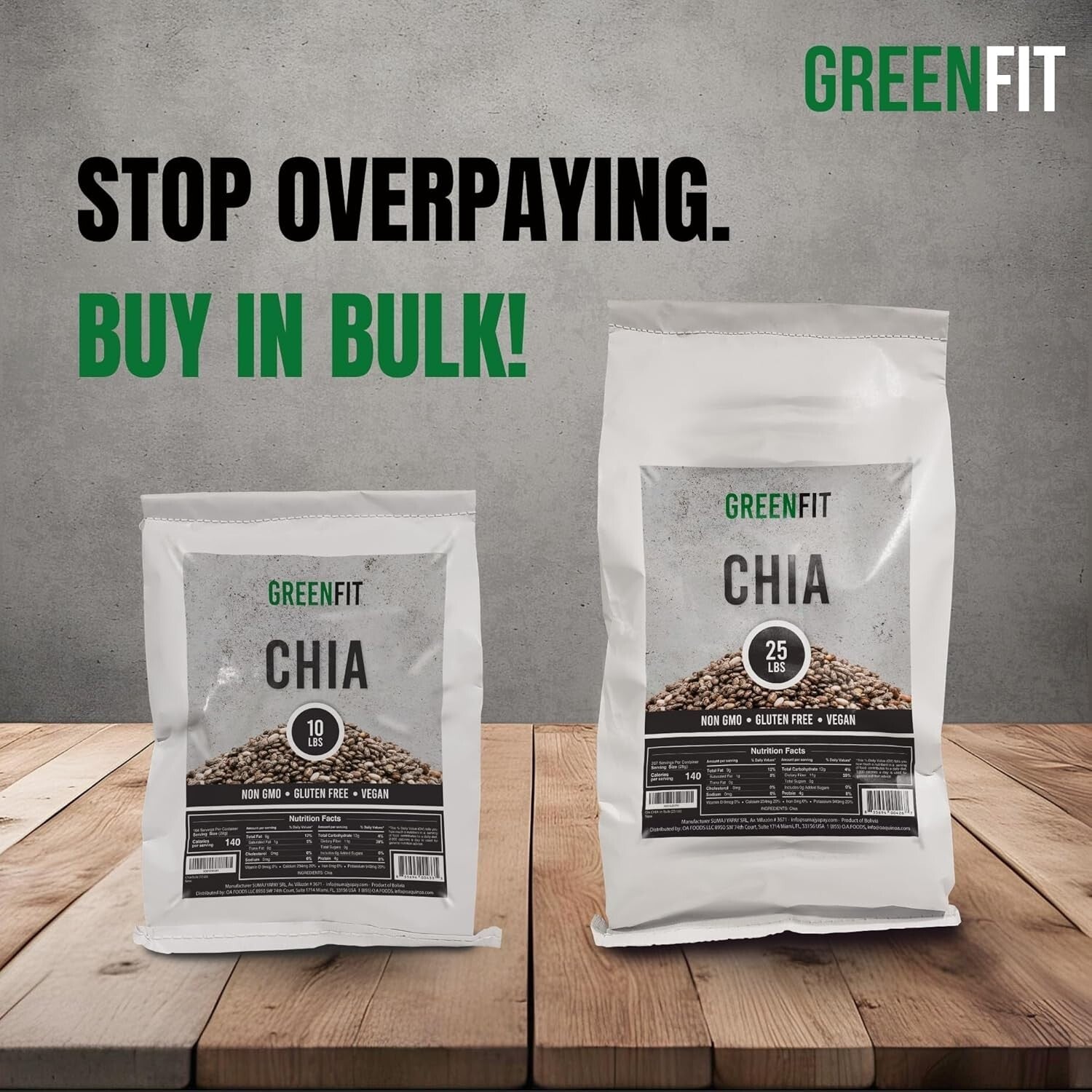 Cost-Effective 10Lbs Non-GMO Chia Seeds - Nutrient-Rich Gluten-Free Super Food