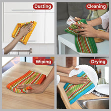 Load image into Gallery viewer, Absorbent 100% Cotton Kitchen Towels - 12 Pack, Reusable &amp; Lint-Free Dish Cloths