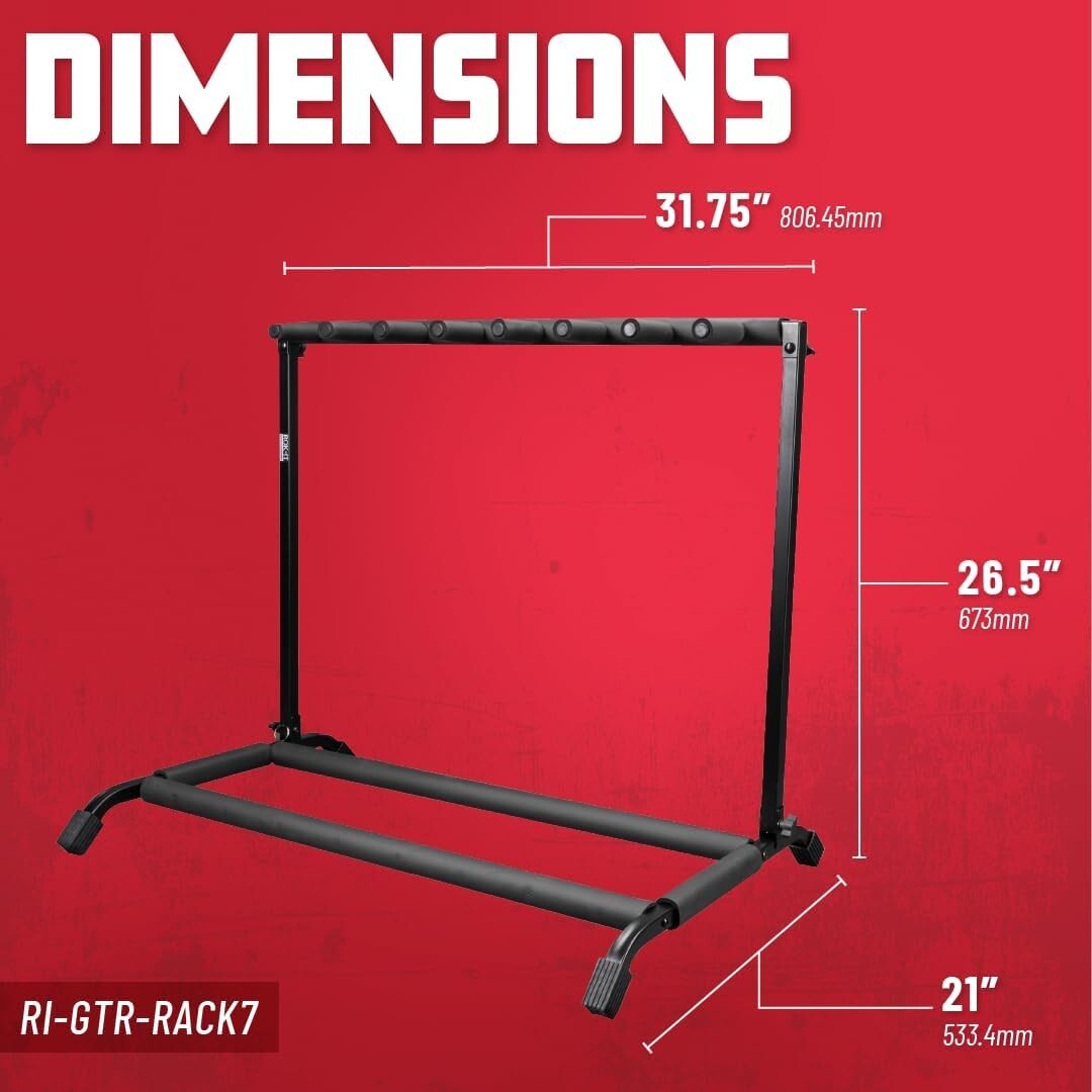 Compact Folding Guitar Stand for 7 Instrument Storage - Ideal for Travel