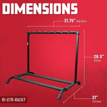 Load image into Gallery viewer, Compact Folding Guitar Stand for 7 Instrument Storage - Ideal for Travel