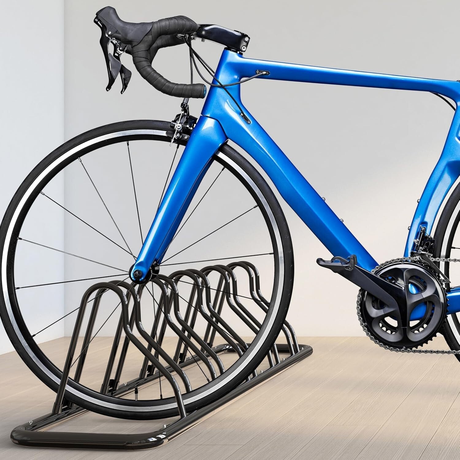 5-Compartment Bicycle Parking Rack - Easy Assembly & Sturdy Powder Coated Finish