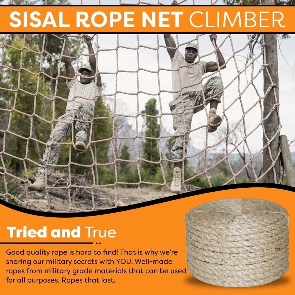 Multipurpose Twisted Sisal Rope 100 ft - Ideal for DIY, Crafts & Cats
