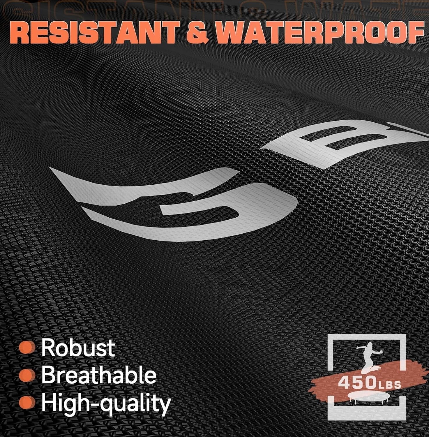 Foldable 450 LBS Fitness Trampoline with Adjustable Handle - Indoor/Outdoor Use