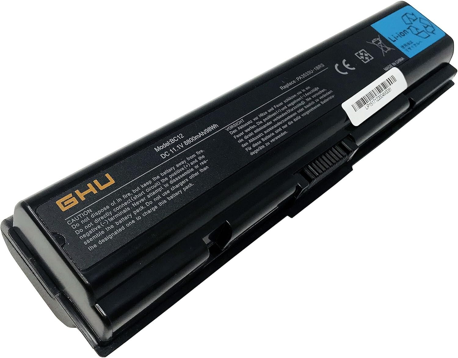 Fast-Charging 12-Cell Battery for Toshiba A200, A300, A500 Series - UL Approved!