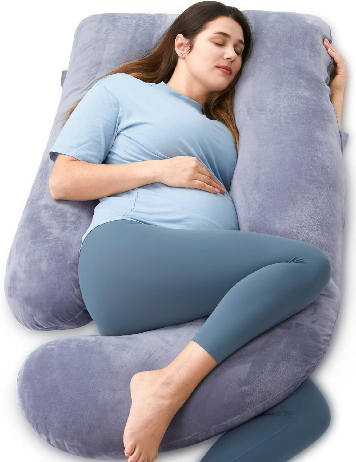 Premium U-Shaped Pregnancy Pillow with Removable Velvet Cover for Total Comfort