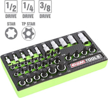 Load image into Gallery viewer, 35 Piece Multi-Drive Star Socket Set with EVA Foam Organizer - No-Slip Design
