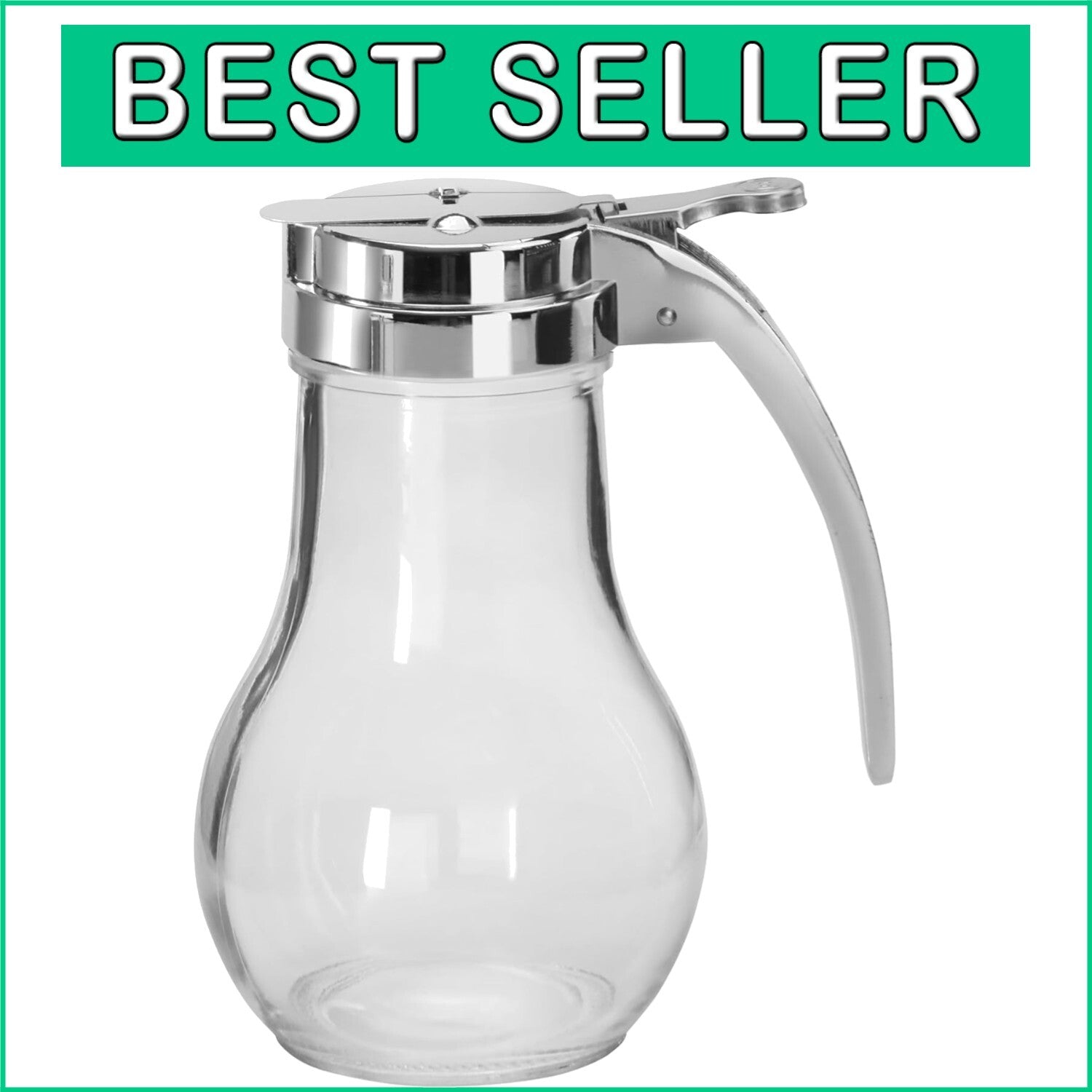 Elegant 14 Oz Glass Honey Dispenser with Chrome Spout & Thumb Lever - Set of 12