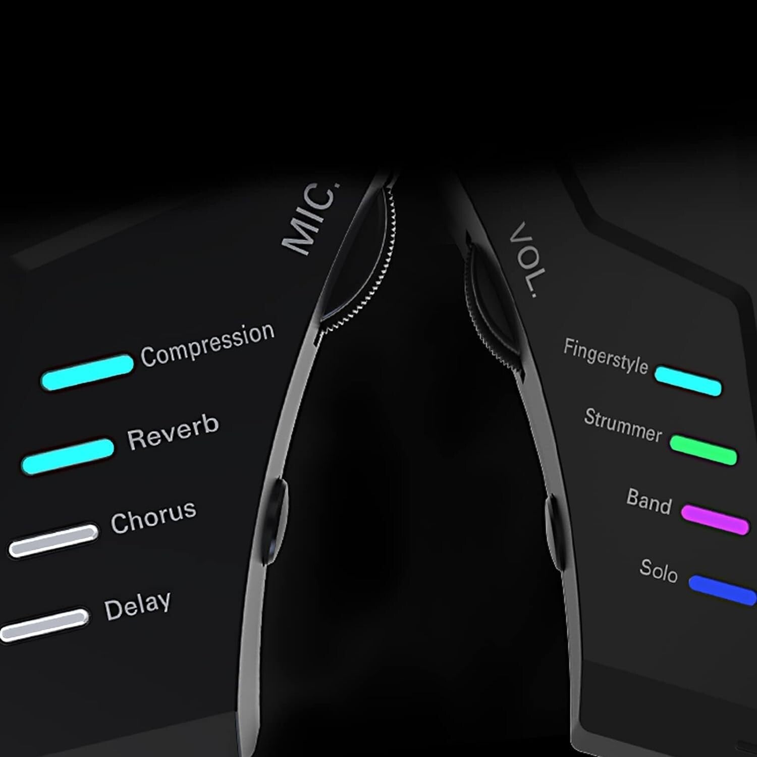 Compact Acoustic Guitar Resonance Pickup with Wireless & Wired Options - Black