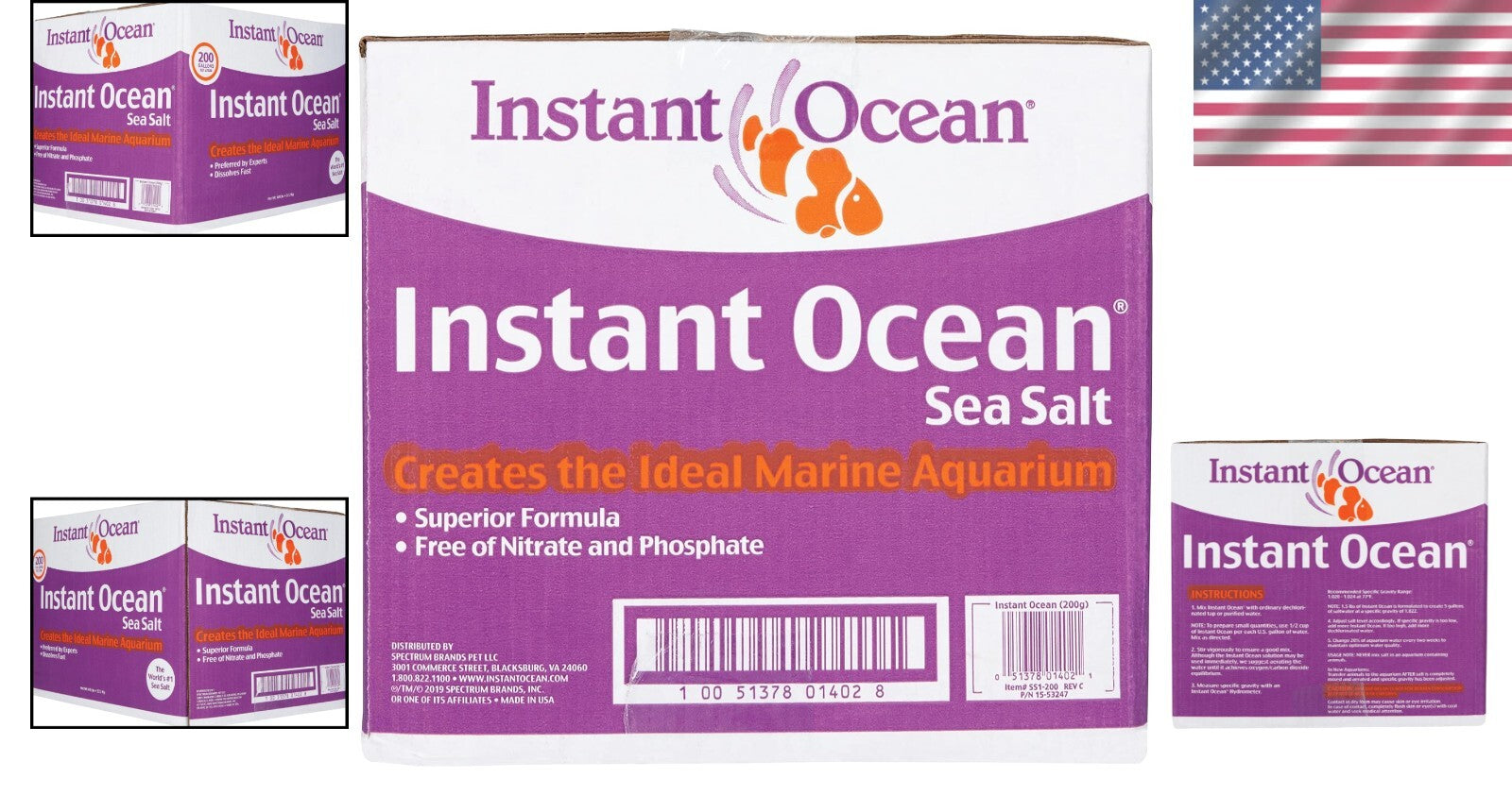 Fast-Dissolving Sea Salt for Marine Fish Tanks - 62 lbs., Optimized pH Balance