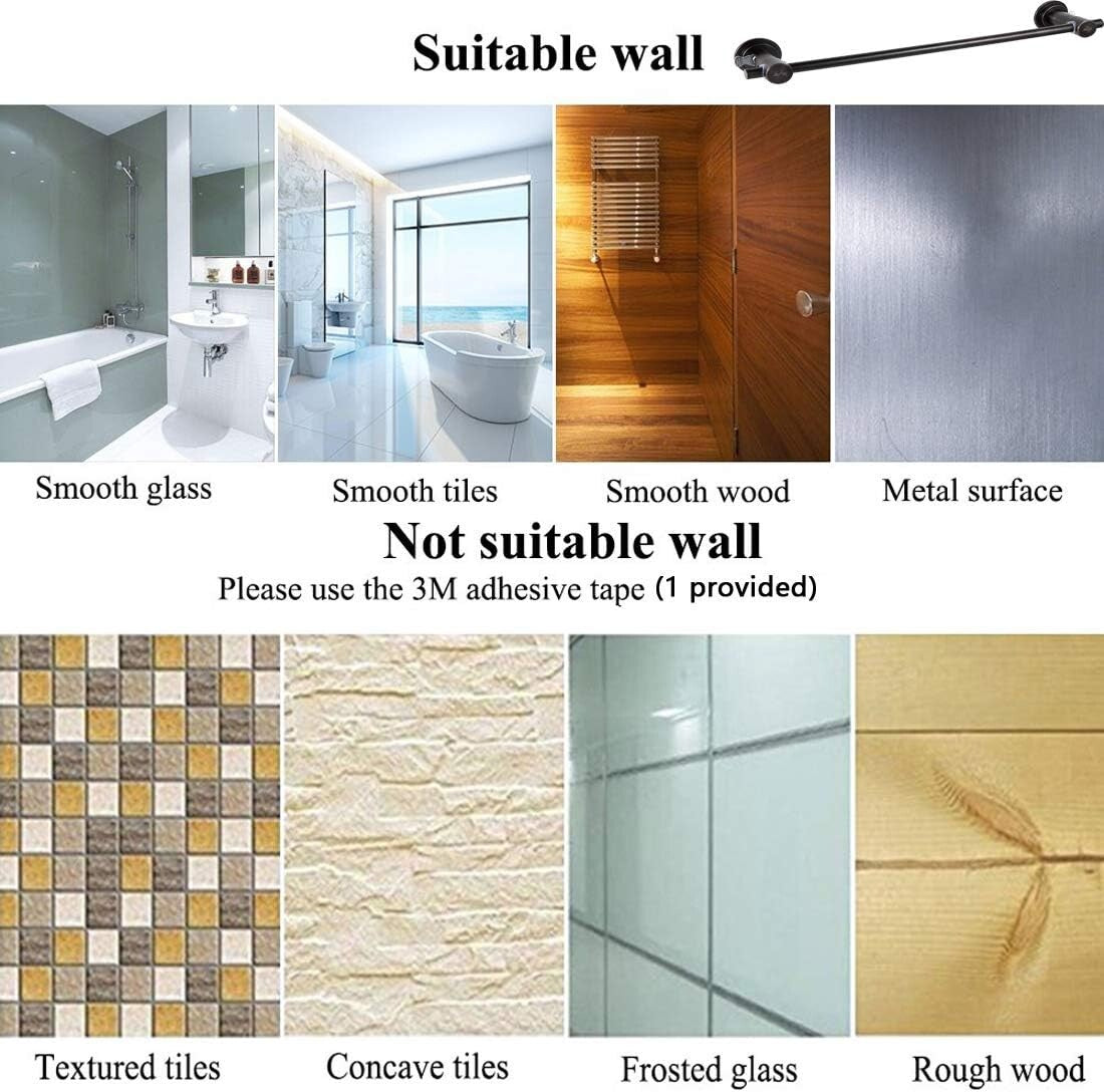 Elegant 24" Removable Suction Towel Bar - Heavy-Duty Bathroom Organizer