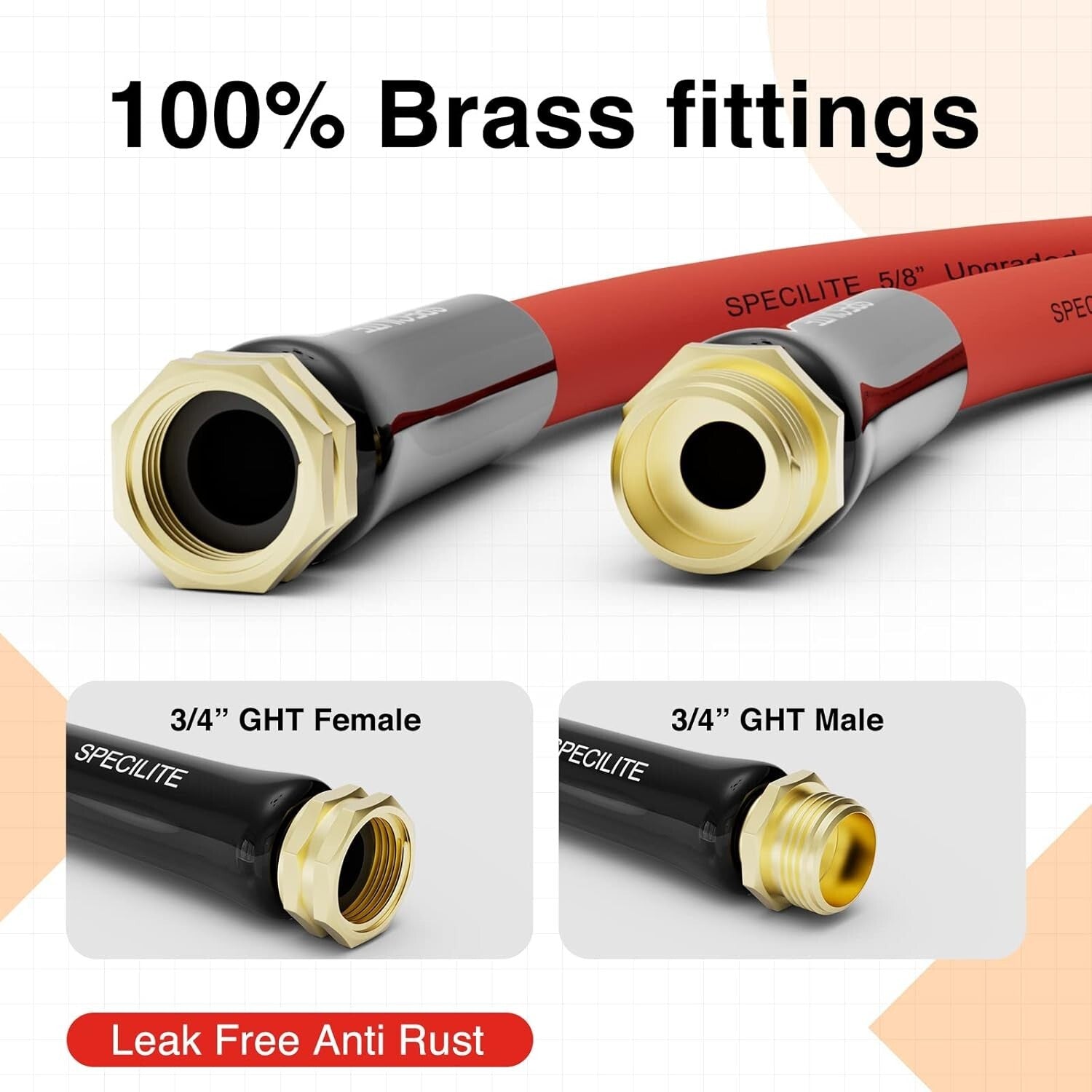 150ft Kink-Free Garden Hose with 3/4" Brass Fittings - All-Weather Performance