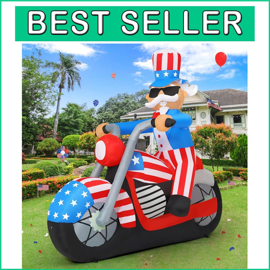 Bright 6FT Patriotic Uncle Sam Inflatable with Fast Setup & Weatherproof Design