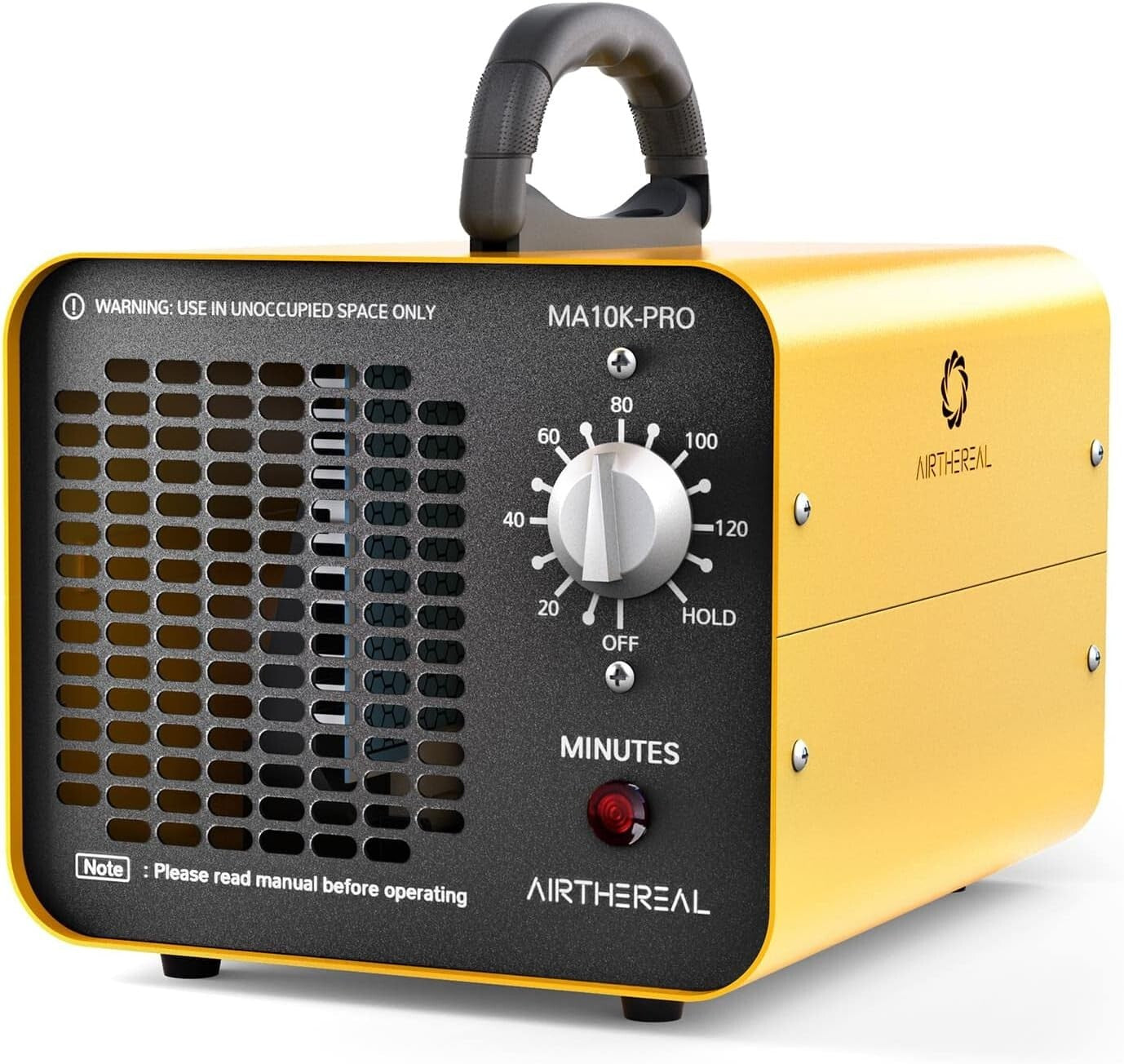 Efficient 10,000 mg/h Ozone Generator: Touch Control Air Deodorizer - Yellow