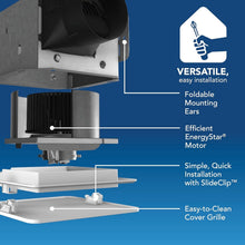 Load image into Gallery viewer, Efficient 60 CFM Exhaust Fan with Seamless Design - Ideal for Bathrooms