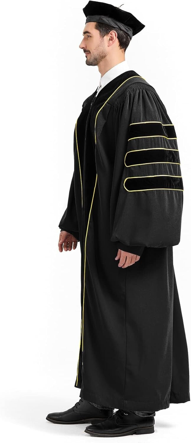 Durable Premium Doctorate Graduation Gown & Tam - Perfect for Faculty Ceremonies