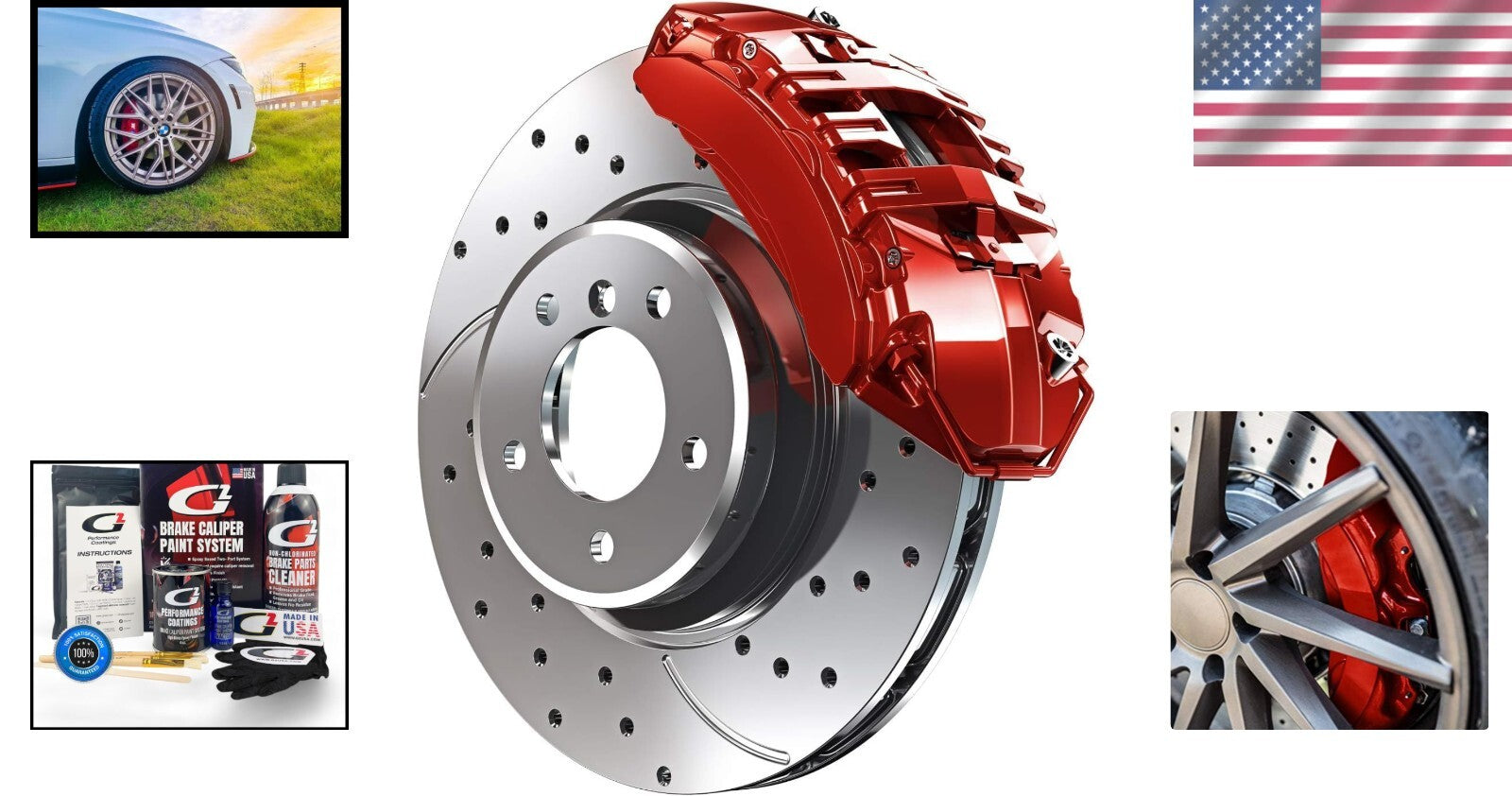 DIY Premium Brake Caliper Paint Kit with High Temp RED Epoxy - Easy Application