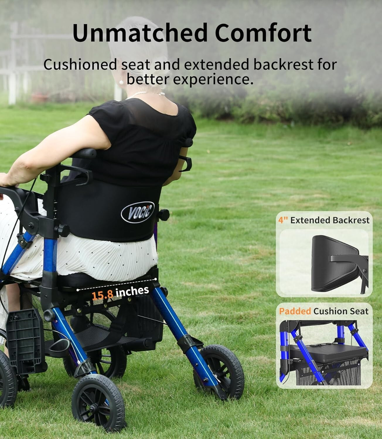Premium Walker Wheelchair Combo with Enhanced Cushion and Adjustable Features
