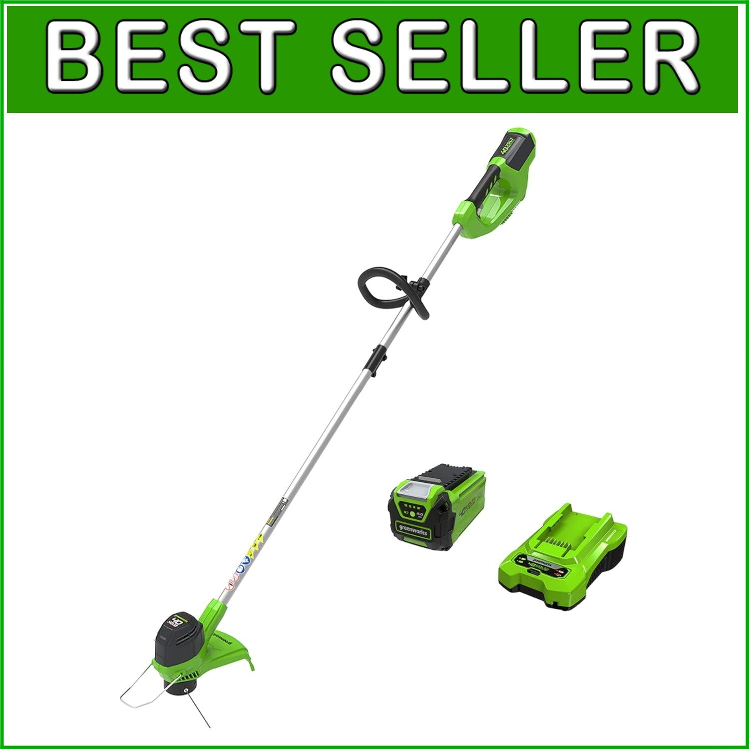Battery Powered 12" String Trimmer with 2.0Ah Battery - Easy Lawn Maintenance