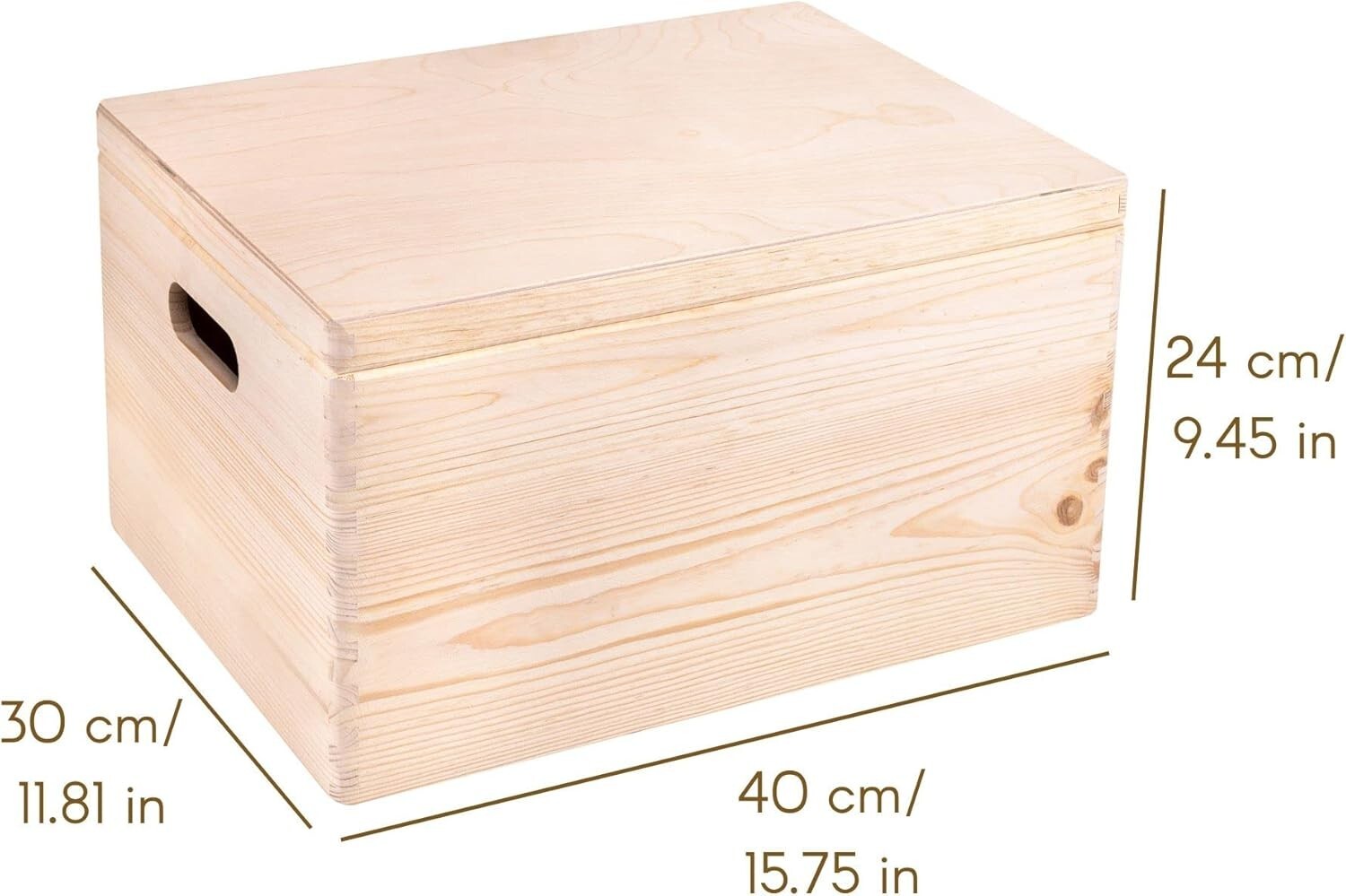 Beautiful Stackable XXL Wooden Storage Box with Hinged Lid - Eco-Friendly Design