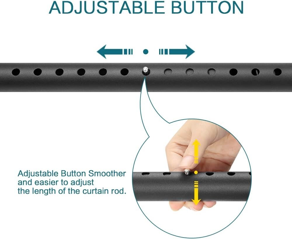 Adjustable Tension Curtain Rod - Perfect for Windows & Room Dividers, 83-122"
