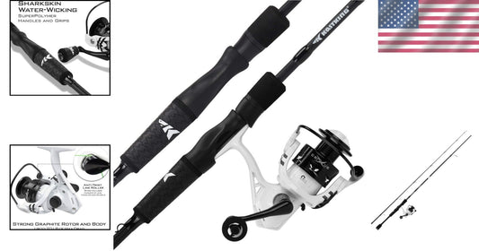 Crixus 7ft Baitcasting Fishing Rod & Reel Combo - Graphite, Durable Performance