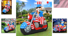 Load image into Gallery viewer, 6 ft Patriotic Inflatable Uncle Sam with LED Lights for Independence Day Decor