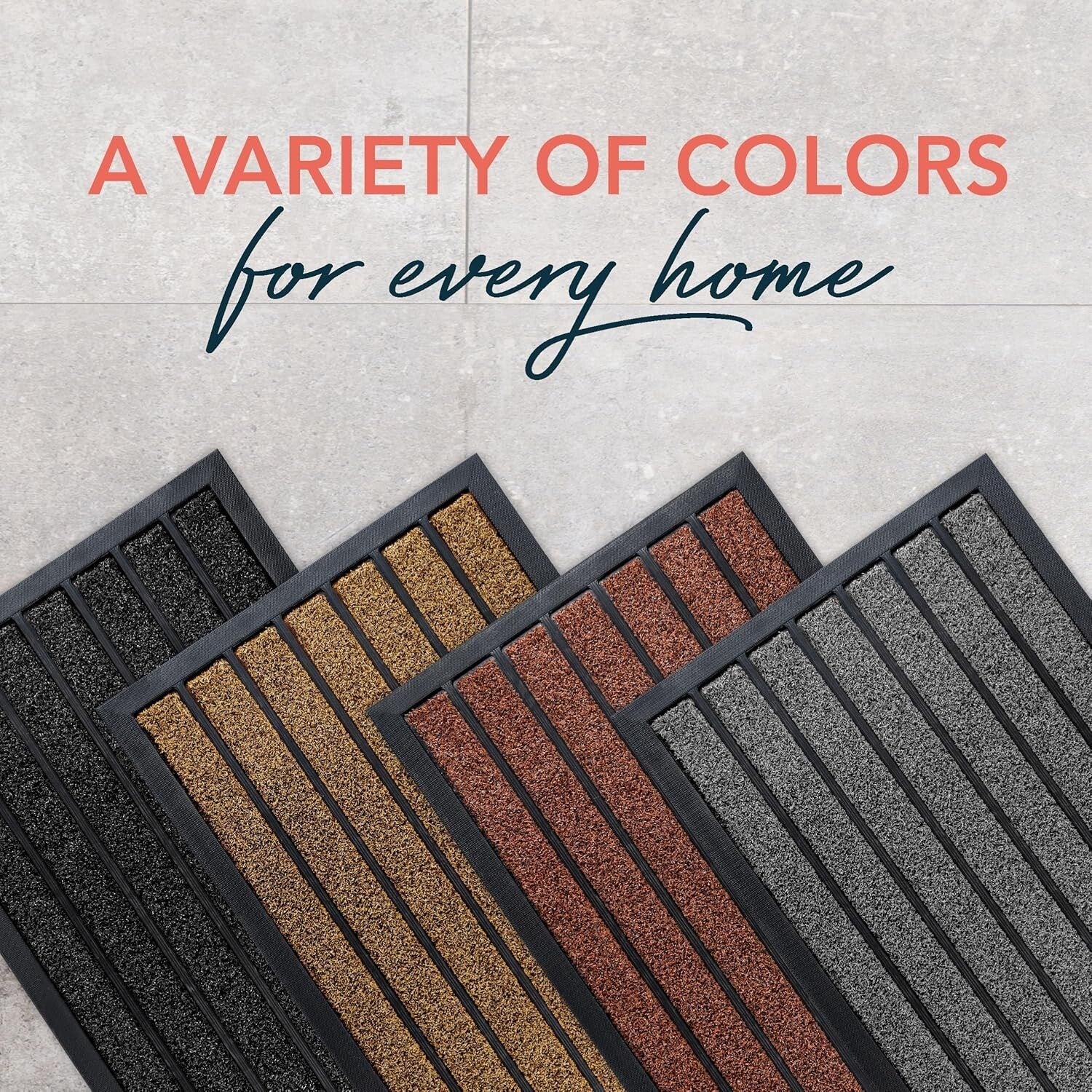 Moisture Resistant & Easy-Clean 32" x 20" Outdoor Entrance Mat – Modern Striped