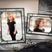 Load image into Gallery viewer, Antique Charcoal Stained Glass Photo Frame - 5x7 Horizontal/Vertical Display