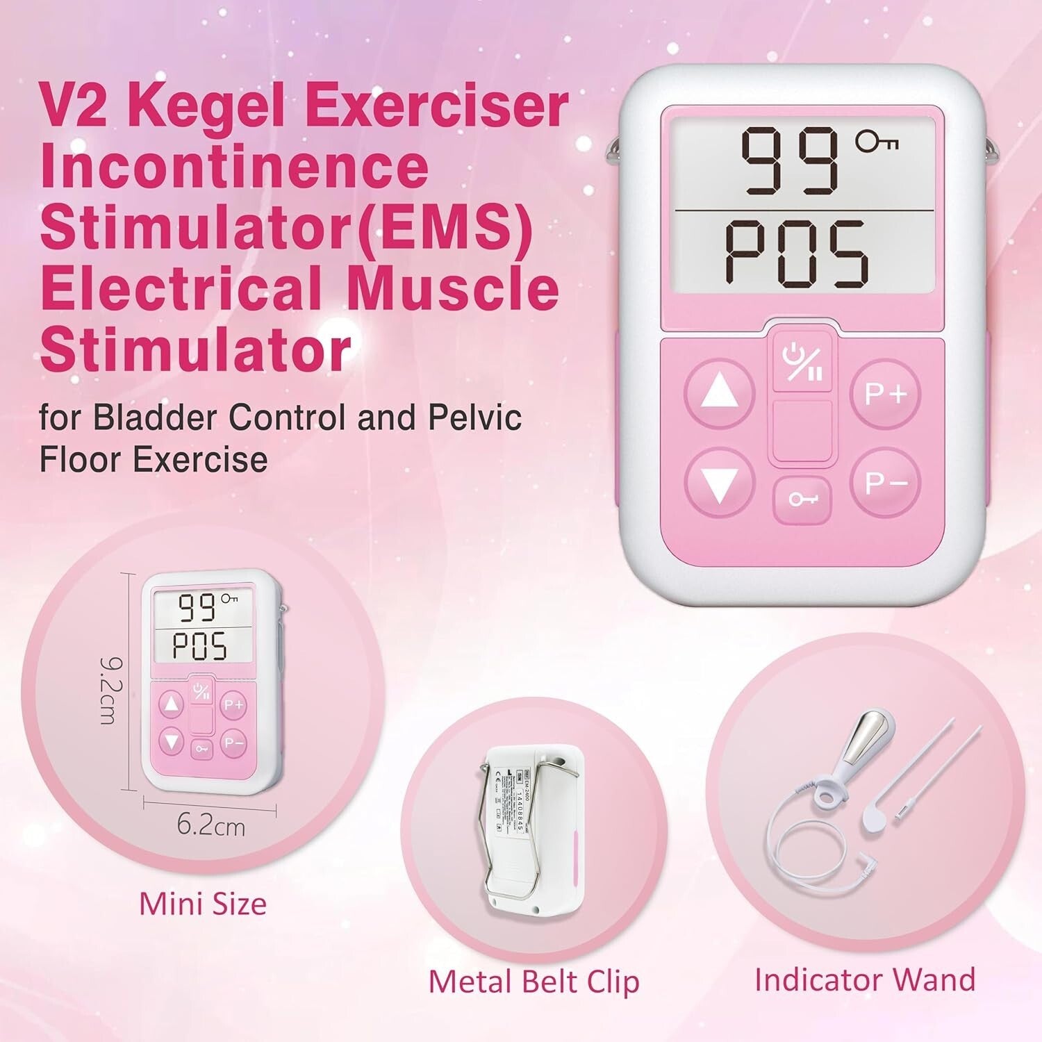 Kegel Exerciser & Incontinence Stimulator with Probe for Women’s Bladder Control
